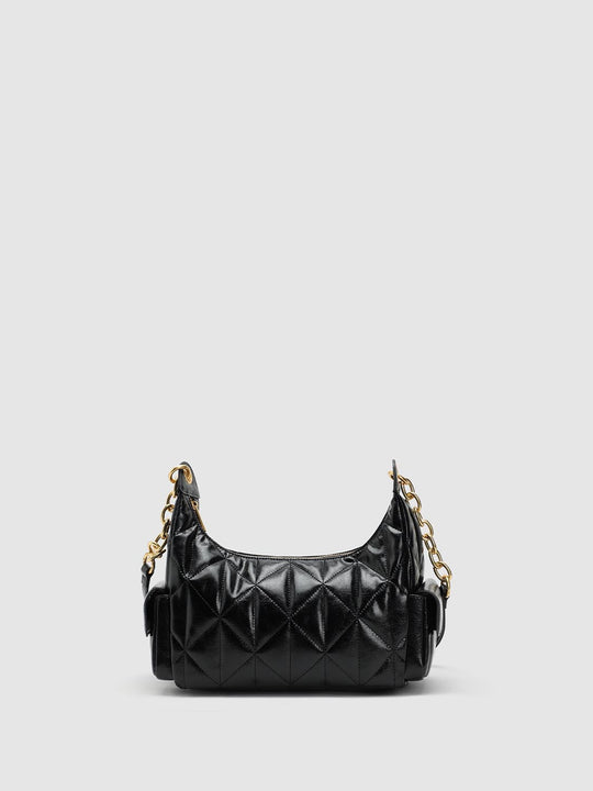 Faux Leather Chain Detail Shoulder Crossbody Bags