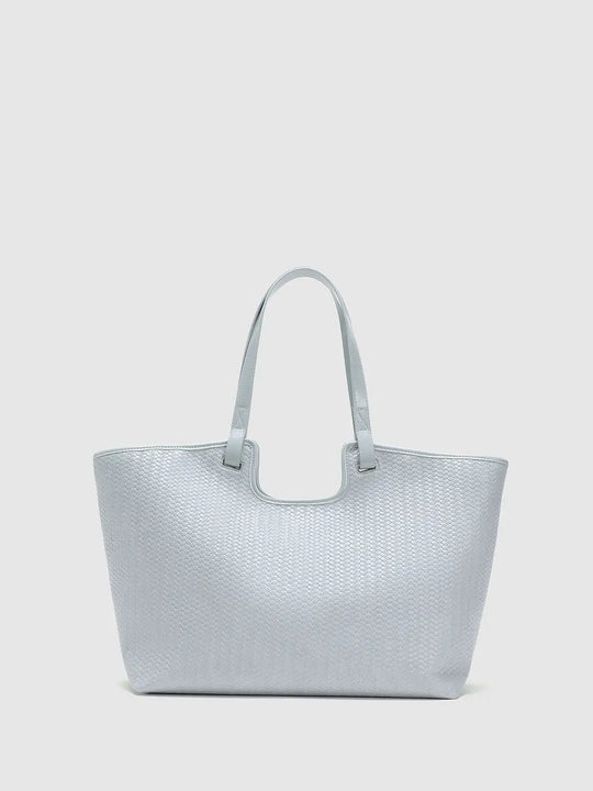 Metallic Woven Faux Leather Shoulder Bag