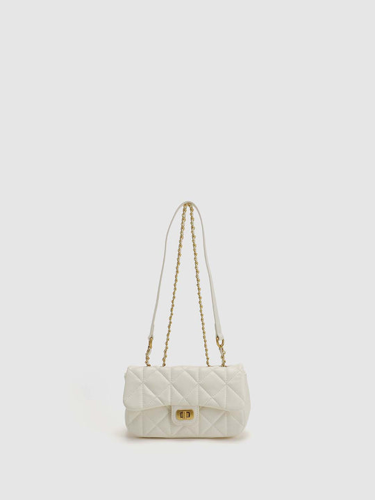 Sac besace matelassé à bandoulière chaîne