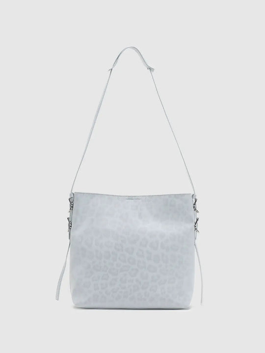 Faux Leather Leopard Print Textured Shoulder Bags