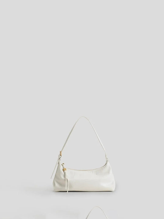 White Artificial Leather Hobo Bag