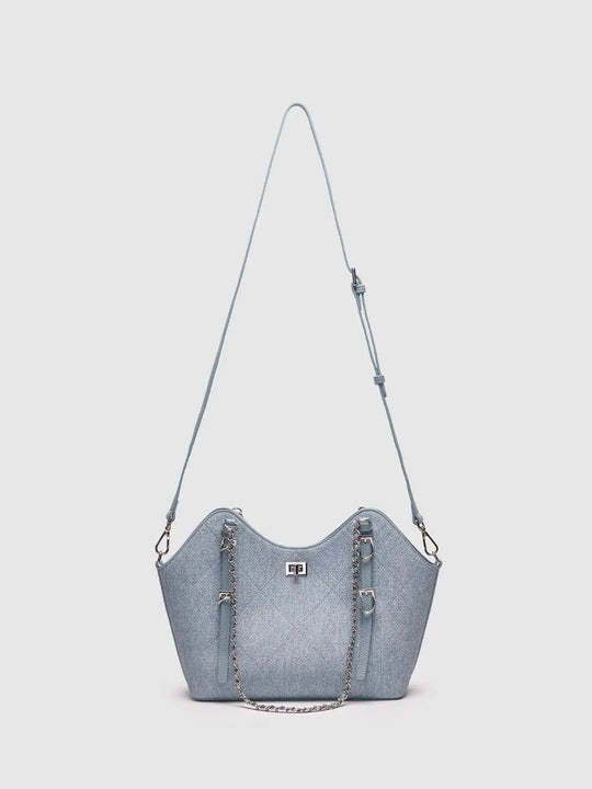 Curved Top Textured Shoulder Crossbody Bag