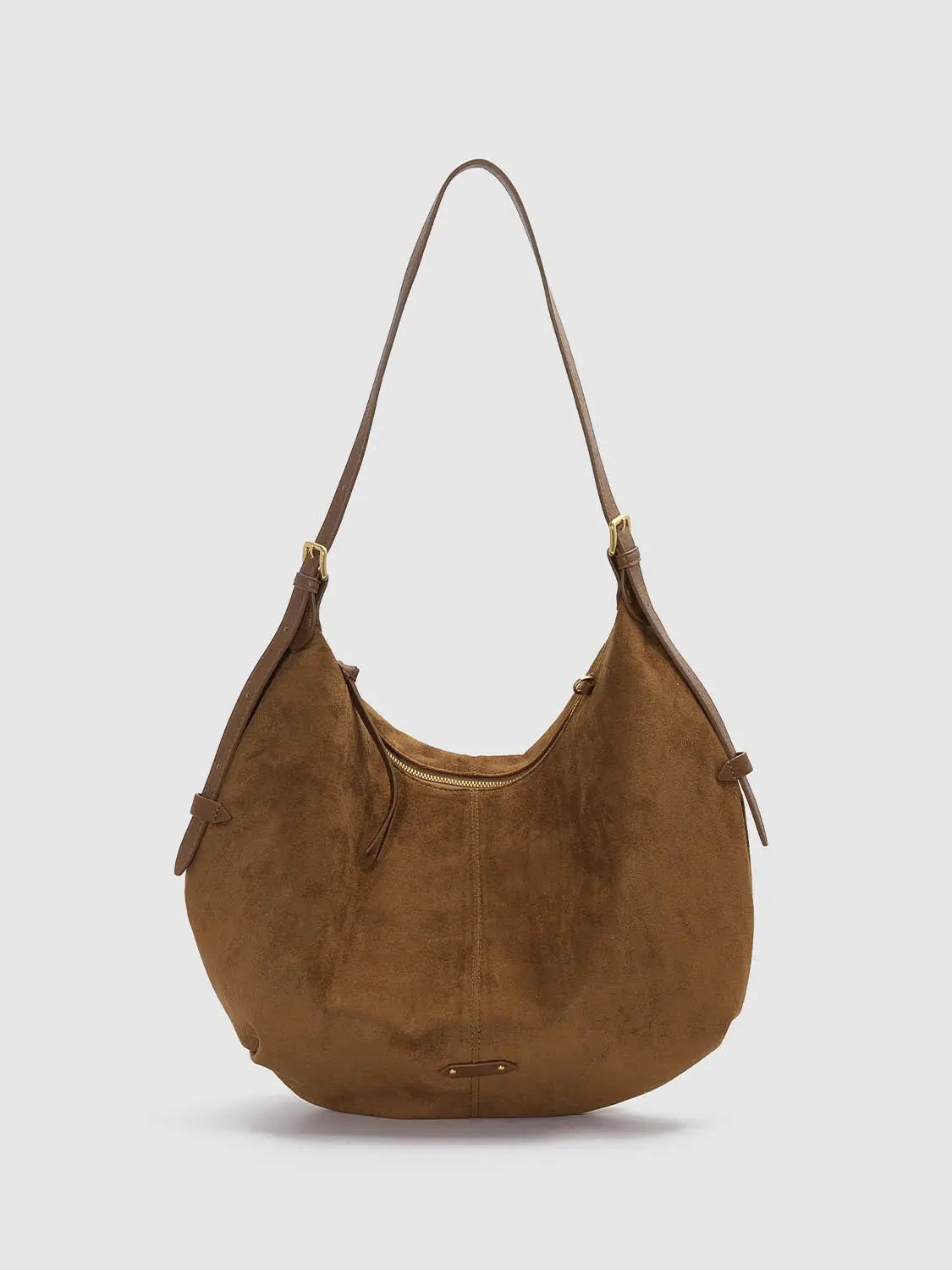 Shoulder & Crossbody Bag in brown suede with gold-tone hardware by Urban Revivo Fashion