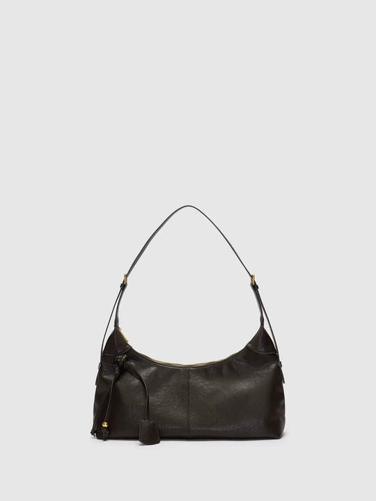 Drawstring Curved Shoulder Bag