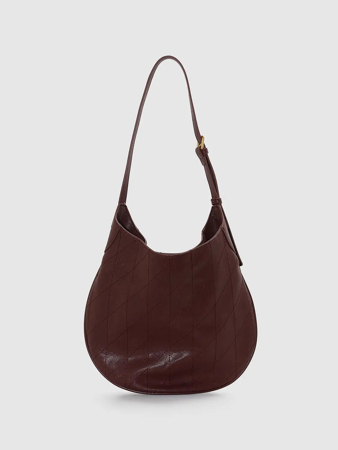 Urban Revivo Fashion shoulder bag, burgundy quilted with gold-tone hardware