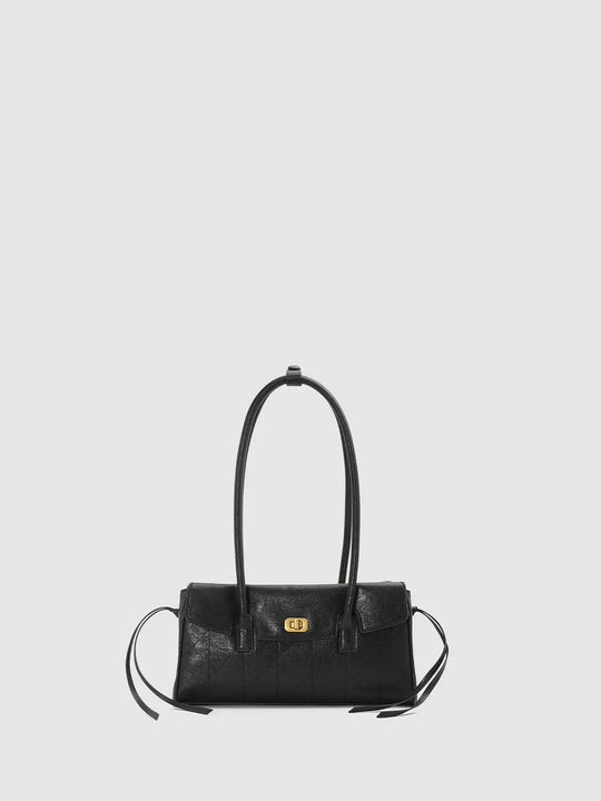 Artificial Leather Top Handle Flap Shoulder Bag