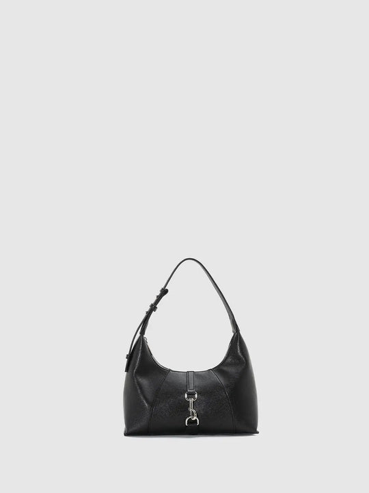 Sac à bandoulière noir à empiècements, avec détail de boucle