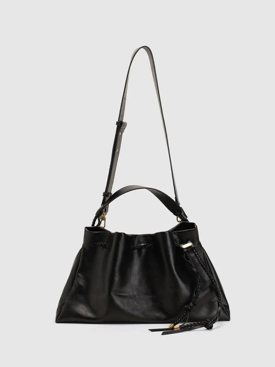 Twisted Cord Drawstring Shoulder Bag