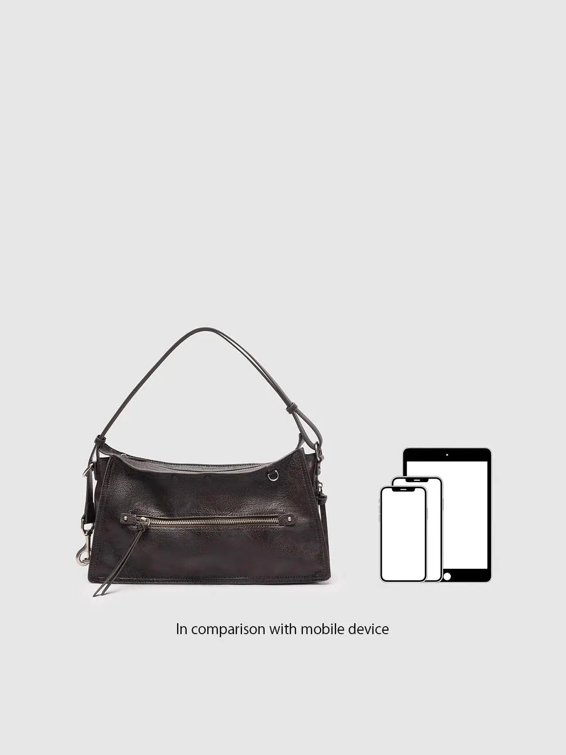 Shoulder bag by Urban Revivo Fashion, black leather with front zip pocket