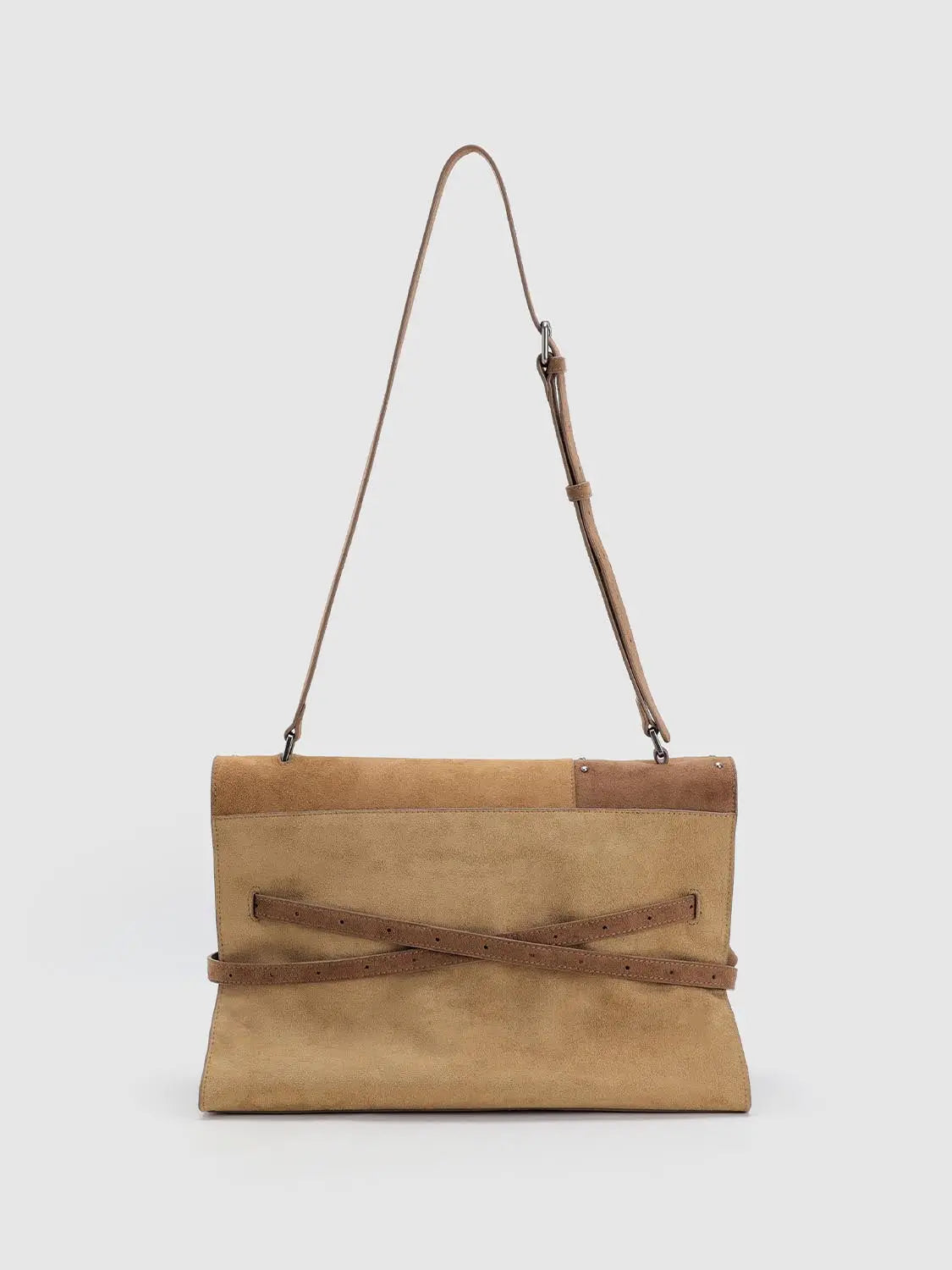 Shoulder & Crossbody Bag by Urban Revivo Fashion in tan suede with adjustable strap.