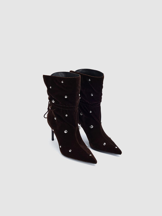 Sparkly Point Toe Ankle Boots