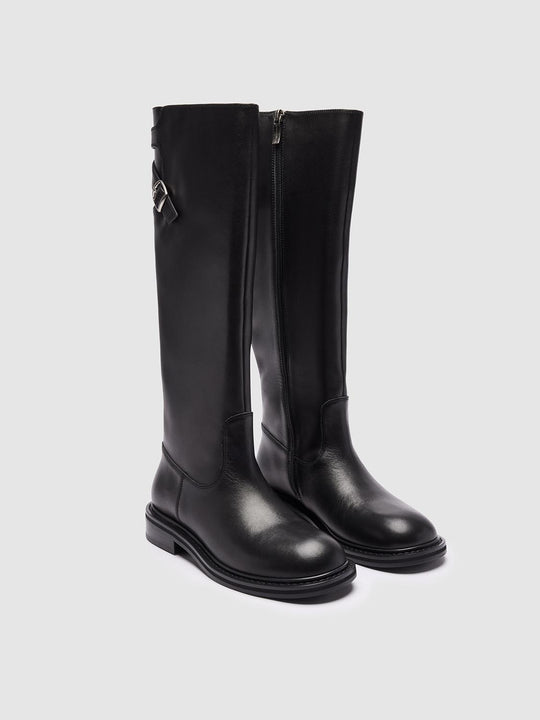 Buckle Detail Chunky Knee Boots