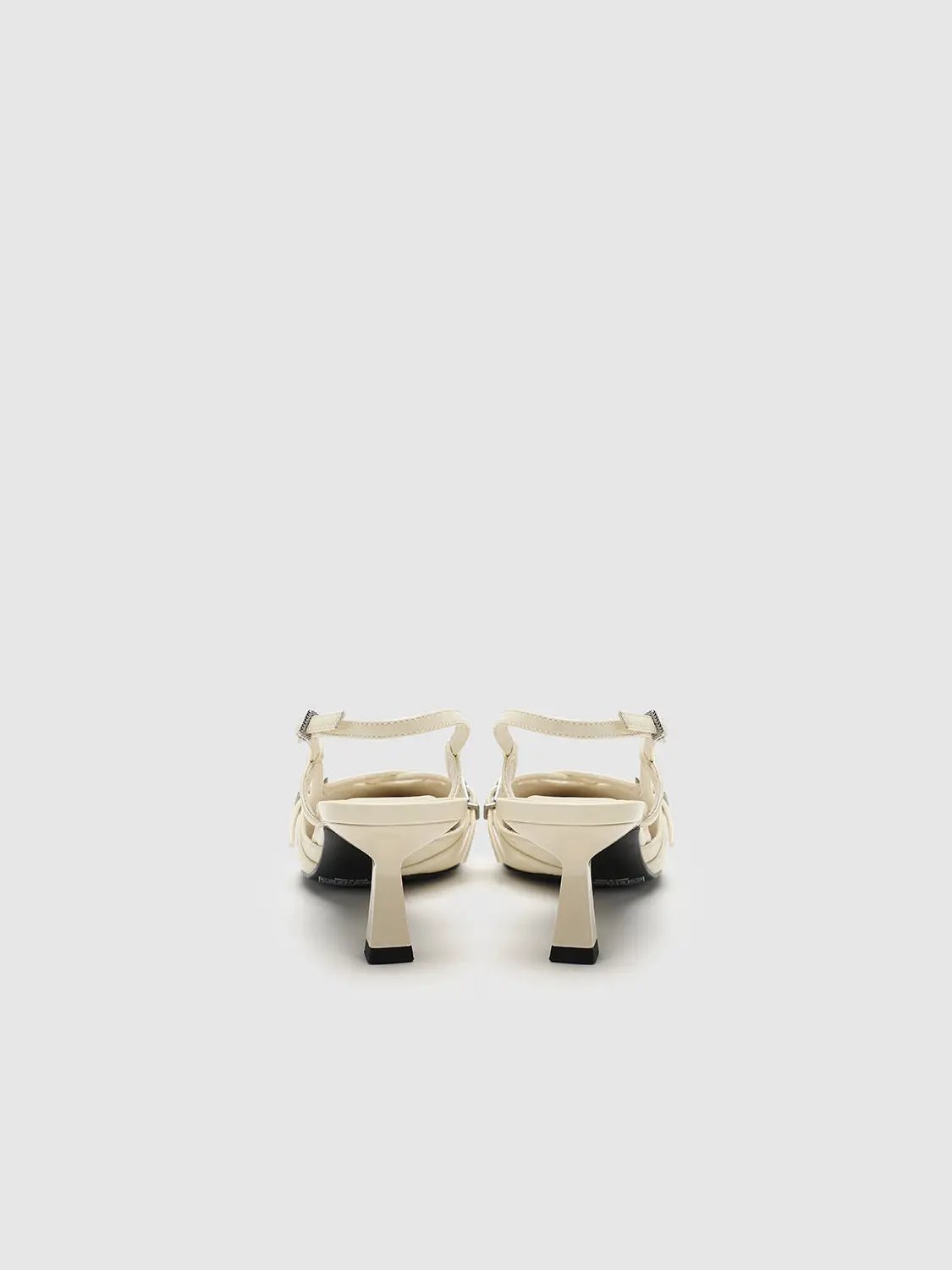 Faux Leather Point Toe Heeled Slingbacks by Urban Revivo Fashion