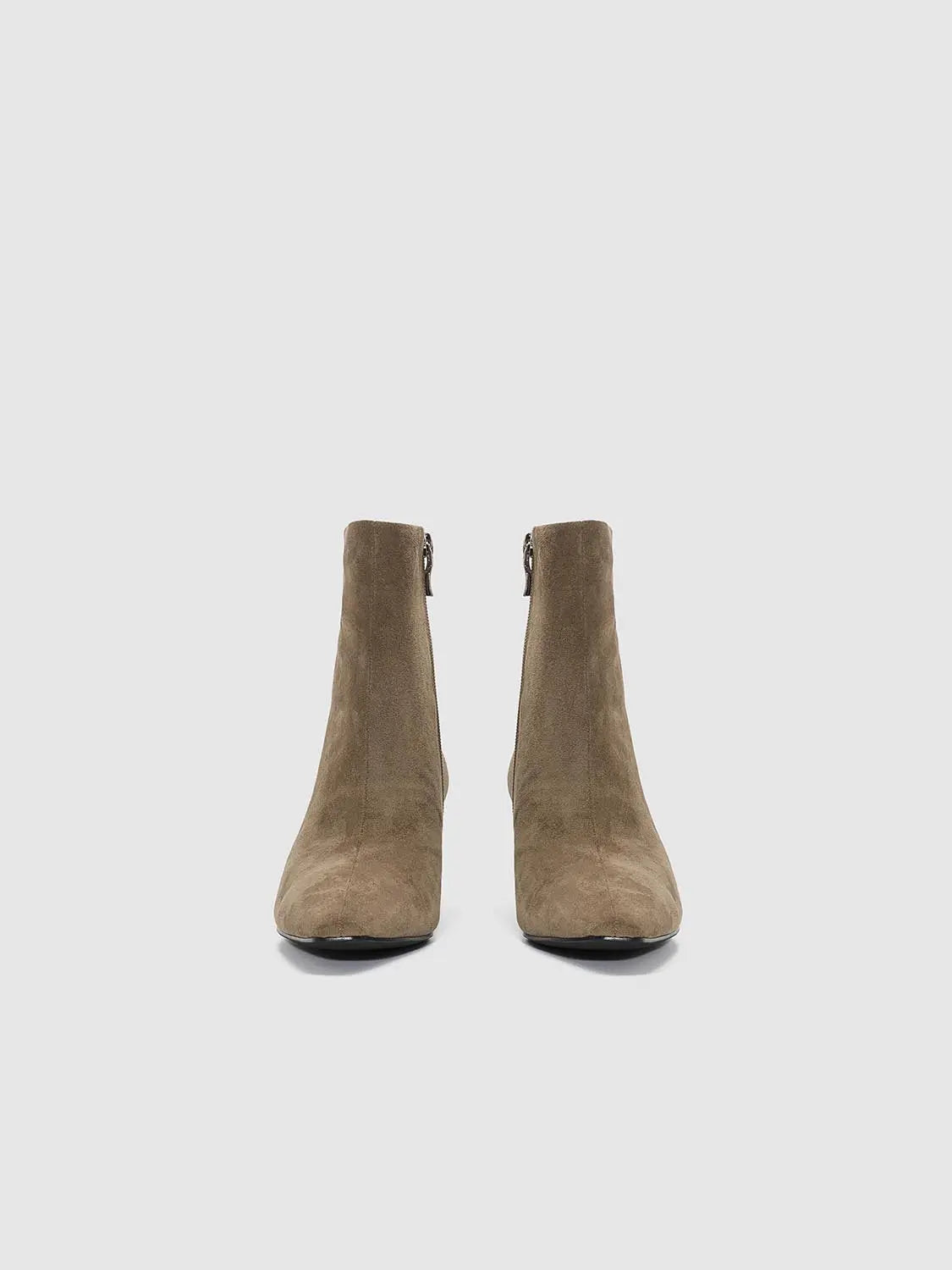 Boots pair of taupe suede ankle boots with zippers, Urban Revivo Fashion