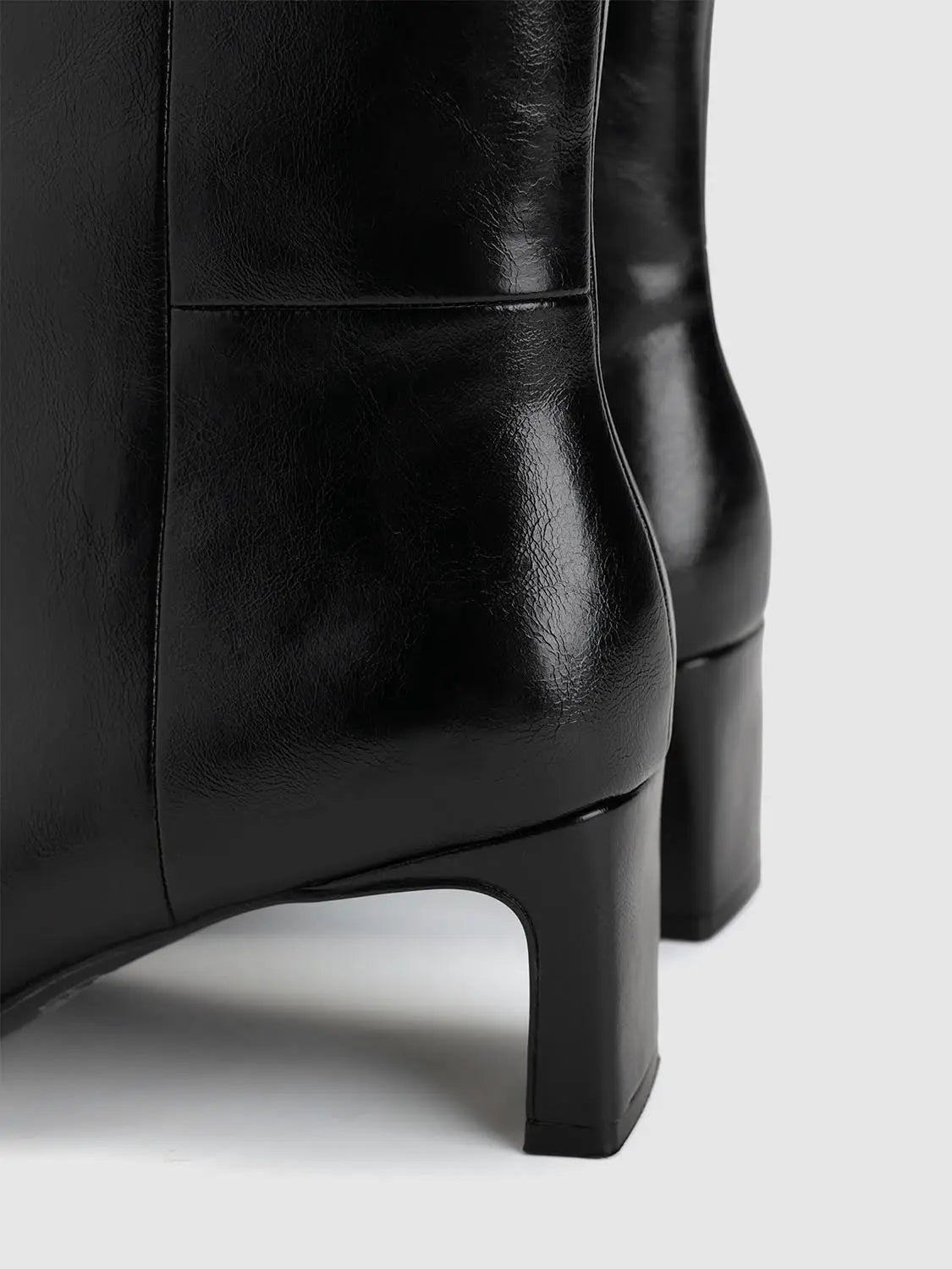 Boots by Urban Revivo Fashion, black leather ankle boots with a chunky block heel.