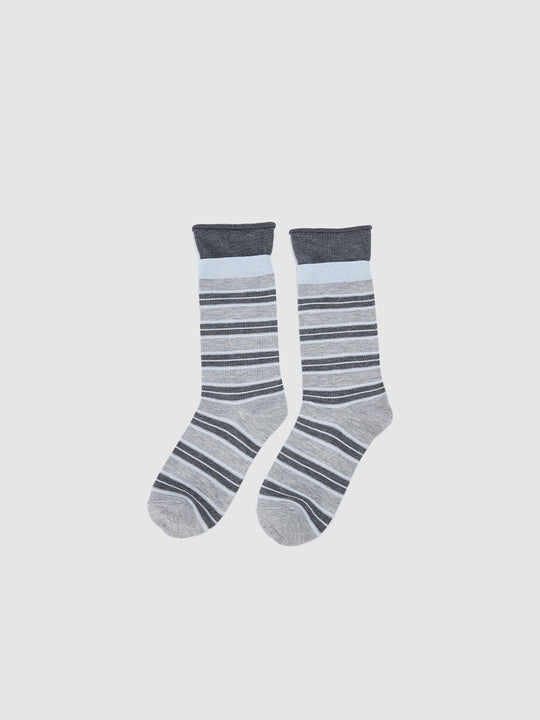 Kontrast gestreifte Crew-Socken