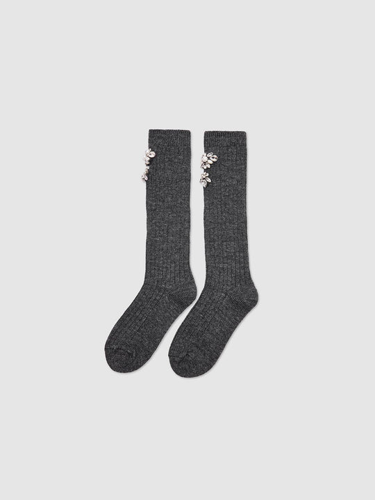 Florale Dekor gerippte Socken