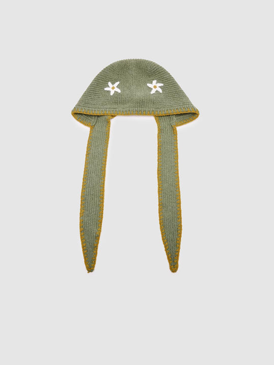 Tie Knitted Bonnet Hat