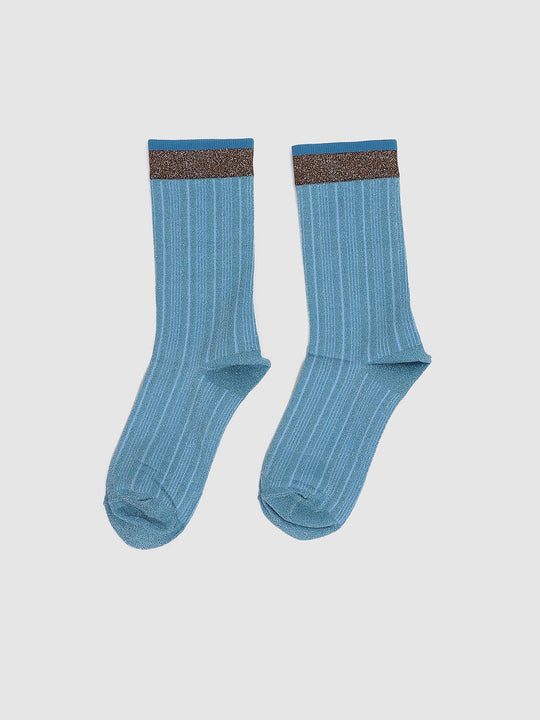 Contrast Trim Ribbed Socks