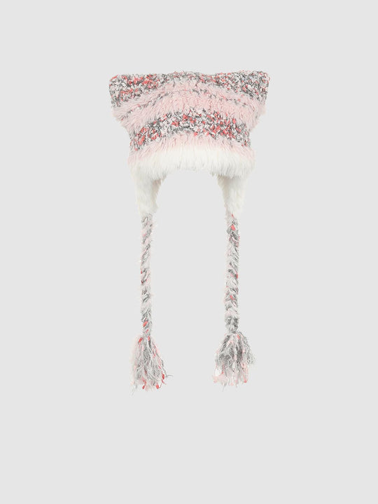 Mix Knit Ear Beanie Hats