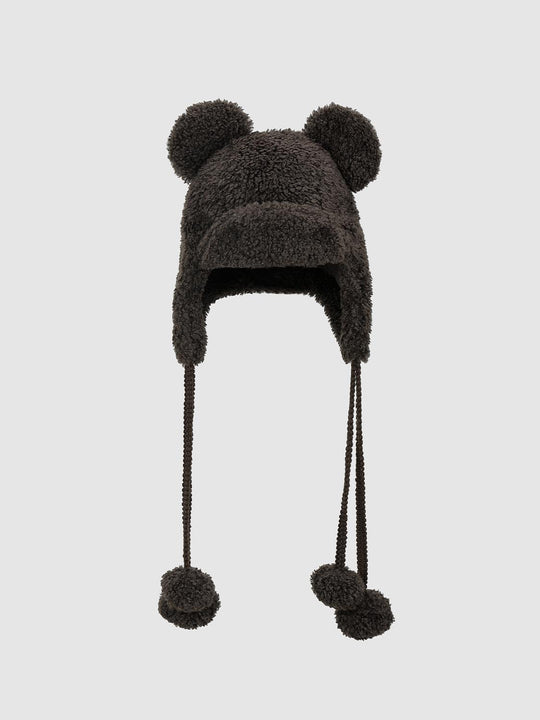 Ear Detail Fluffy Earflap Hats