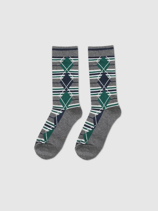 Classic Argyle Pattern Cotton Blend Socks