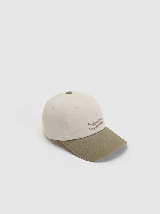 Contrast Visor Embroidered Text Cotton Baseball Cap