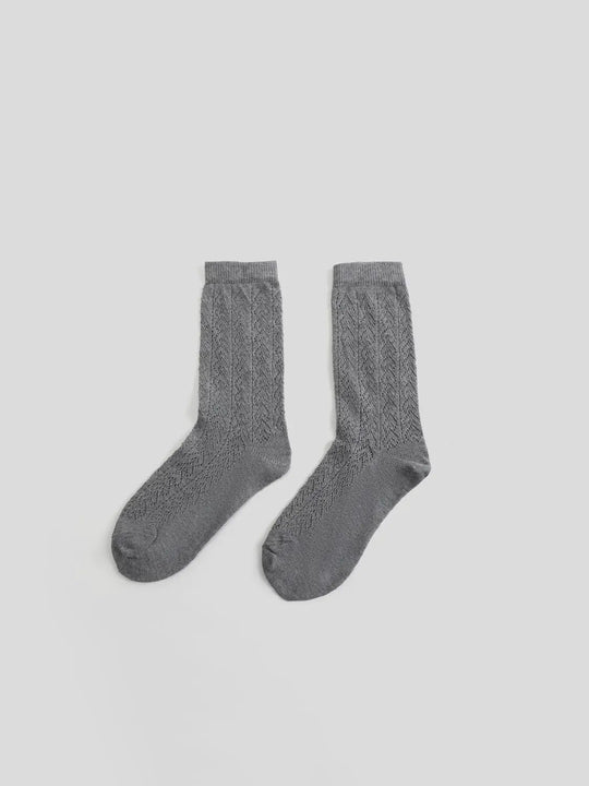 Cable Knit Cotton Blend Socks