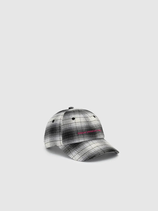 Checked Gradient Embroidered Baseball Cap
