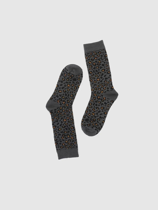 Ribbed Animal Print Socks