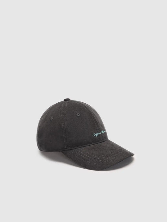 Charcoal Washed Embroidered Cotton Baseball Cap