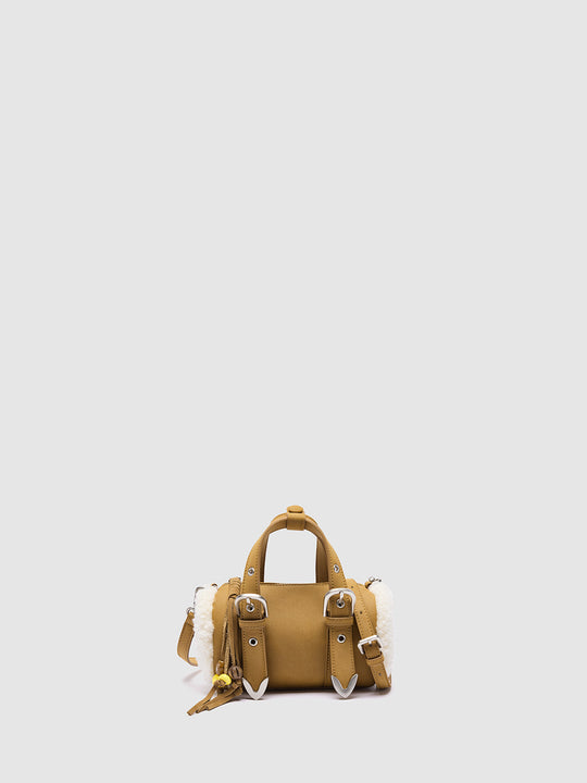 Borse a spalla con bordo in pile e fibbia