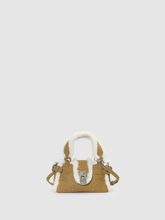 Faux Fur Handle Shoulder Bags