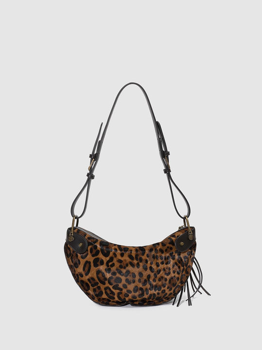 Leopard Print Crescent Shoulder Bags