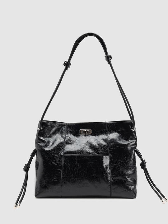 Faux Leather Crinkle Shoulder Bags