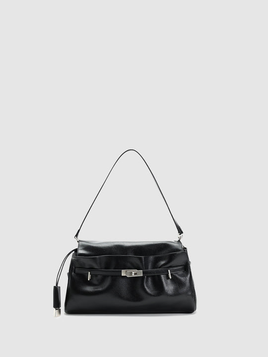 Faux Leather Buckle Detail Shoulder Bags