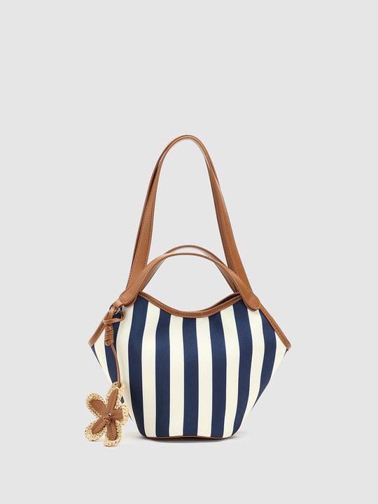 Contrast Striped Shoulder Bags
