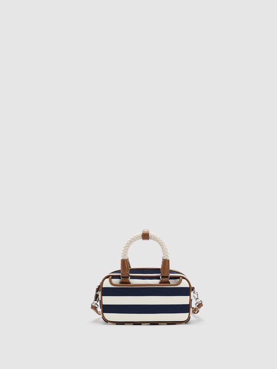 Contrast Striped Mini Handle Shoulder Bags