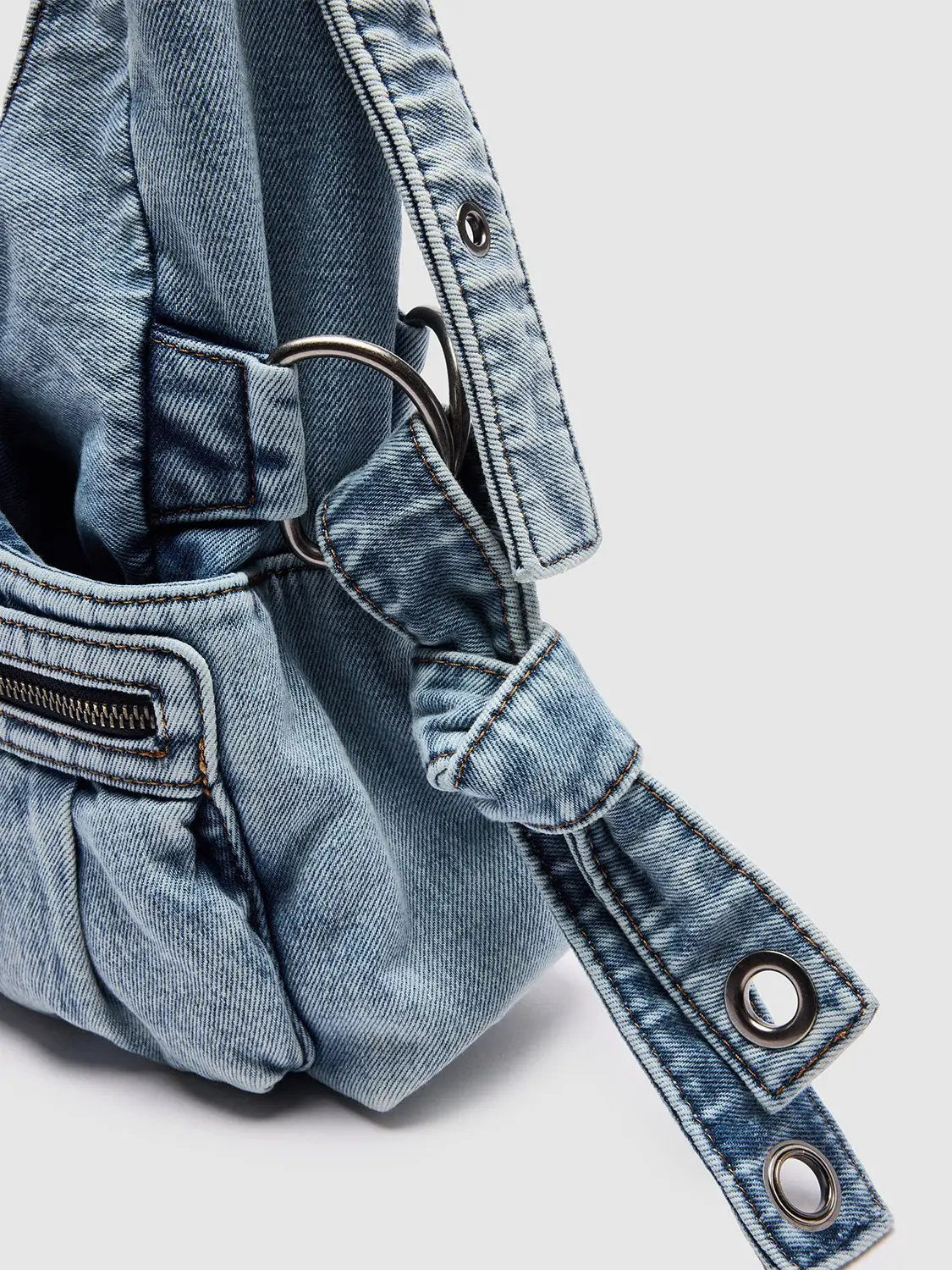 Multi-Pocket Denim Shoulder Bags by Urban Revivo Fashion