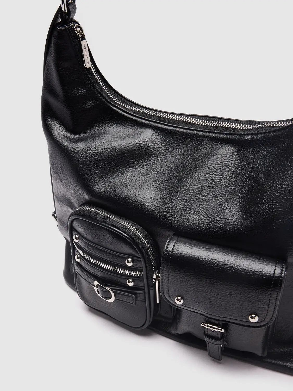 Faux Leather Multi-Pocket Shoulder Bags by Urban Revivo Fashion