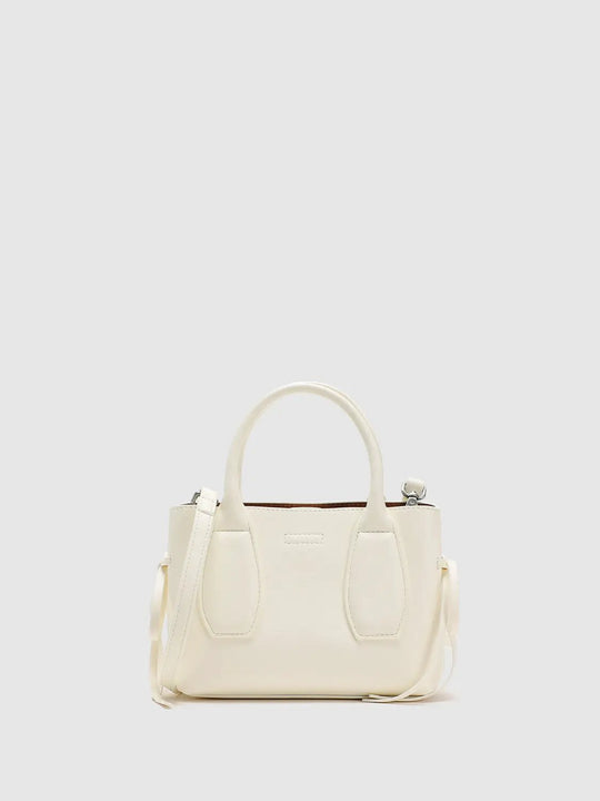 Faux Leather Structured Top Handle Shoulder Bags