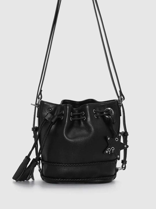 Faux Leather Tassel Detail Backpacks