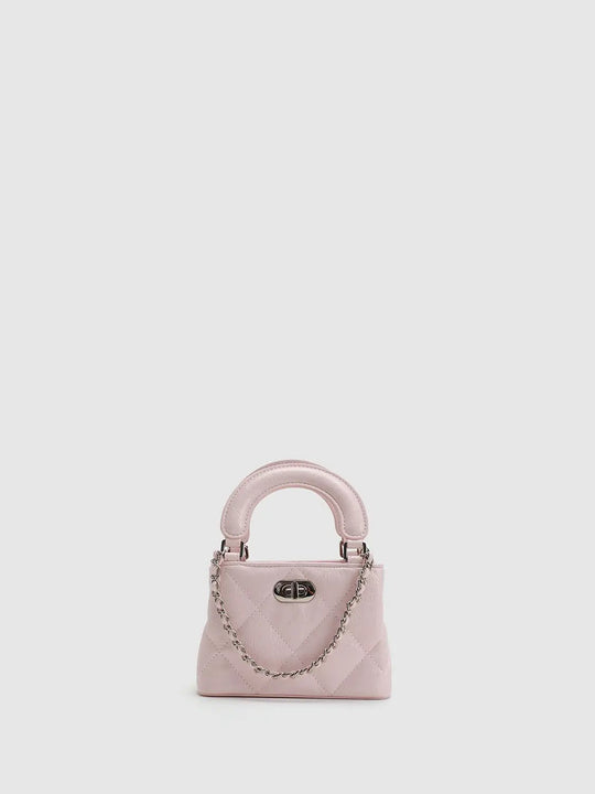 Diamond Quilted Top Handle Crossbody Bag