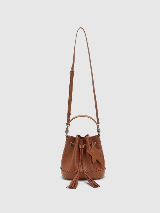 Drawstring Tassel Bucket Bag With Star Charm