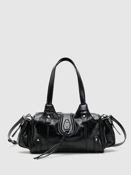 Studded Tassel Shoulder And Crossbody Handbag
