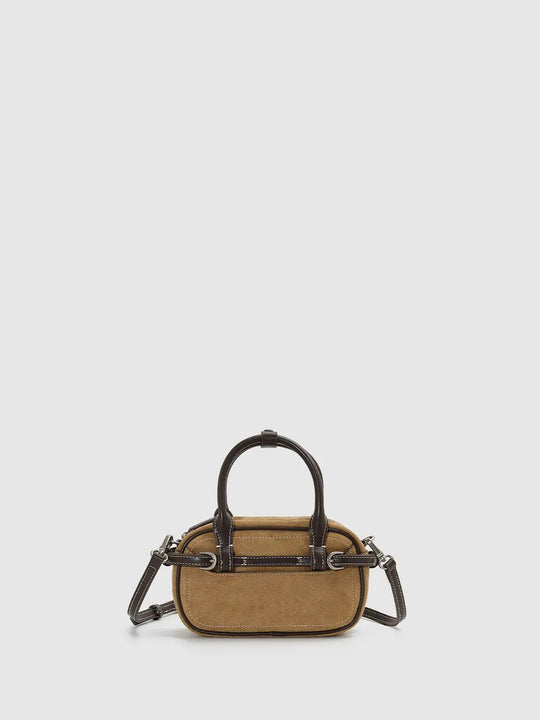 Structured Mini Textile Crossbody Bag With Top Handle