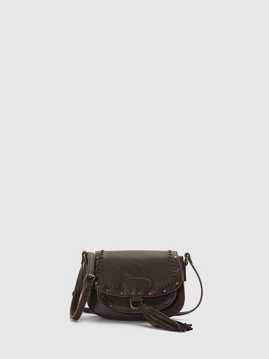 Studded Tassel Flap Crossbody Bag