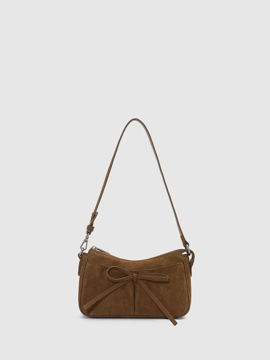 Bow Zipper Long Strap Shoulder Bag
