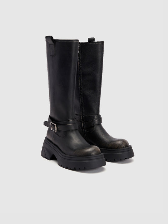 Round Toe Vegan Leather Knee Boots