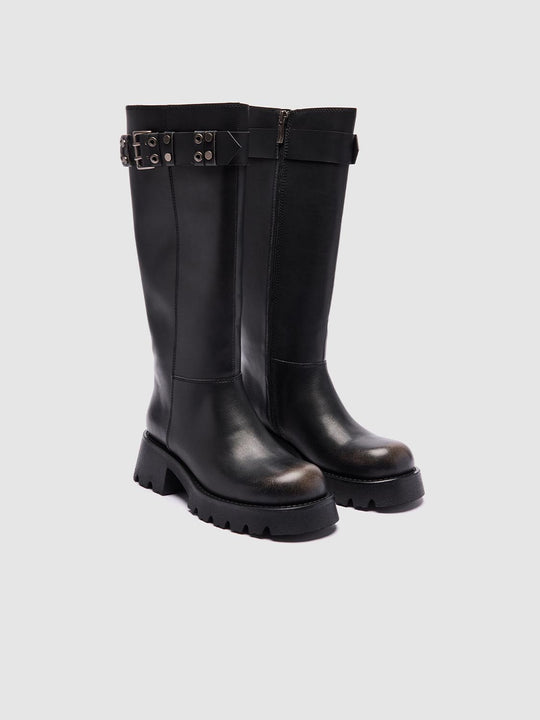 Stivali al ginocchio chunky con dettaglio fibbia